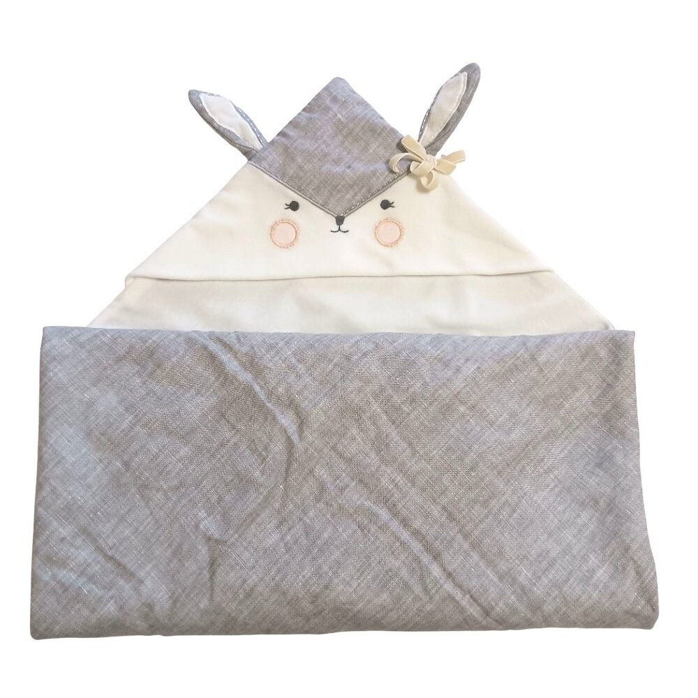 Pottery Barn Kids Organic Cotton Hooded Animal Baby Blanket